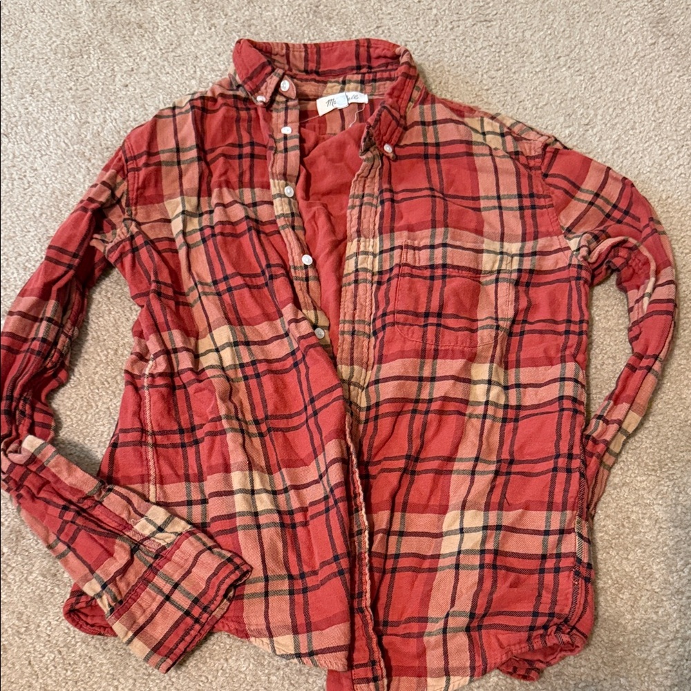 Madewell Red Plaid Button-Up Shirt